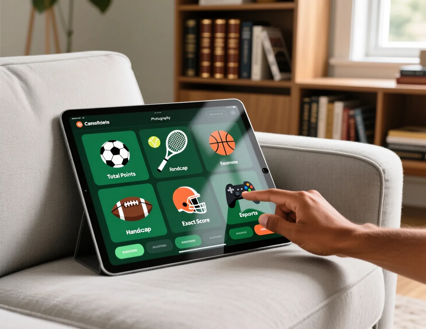 Interface mostrando variedade de mercados de apostas disponiveis em diferentes desportos