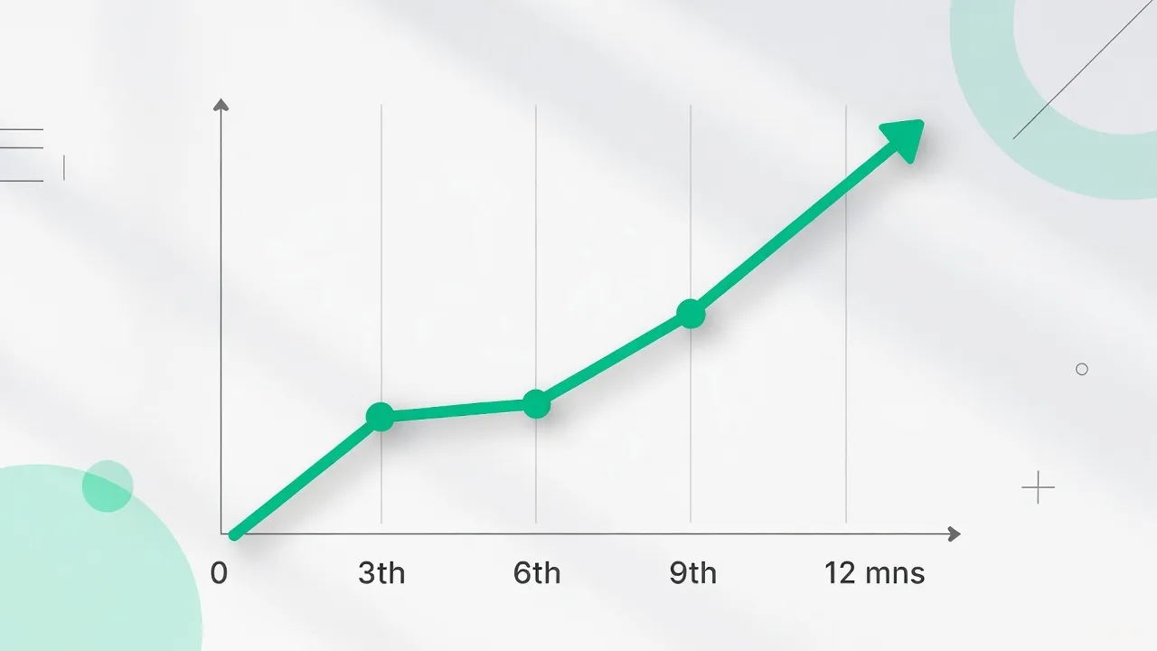 Representação visual do conceito de valor esperado com gráfico de crescimento