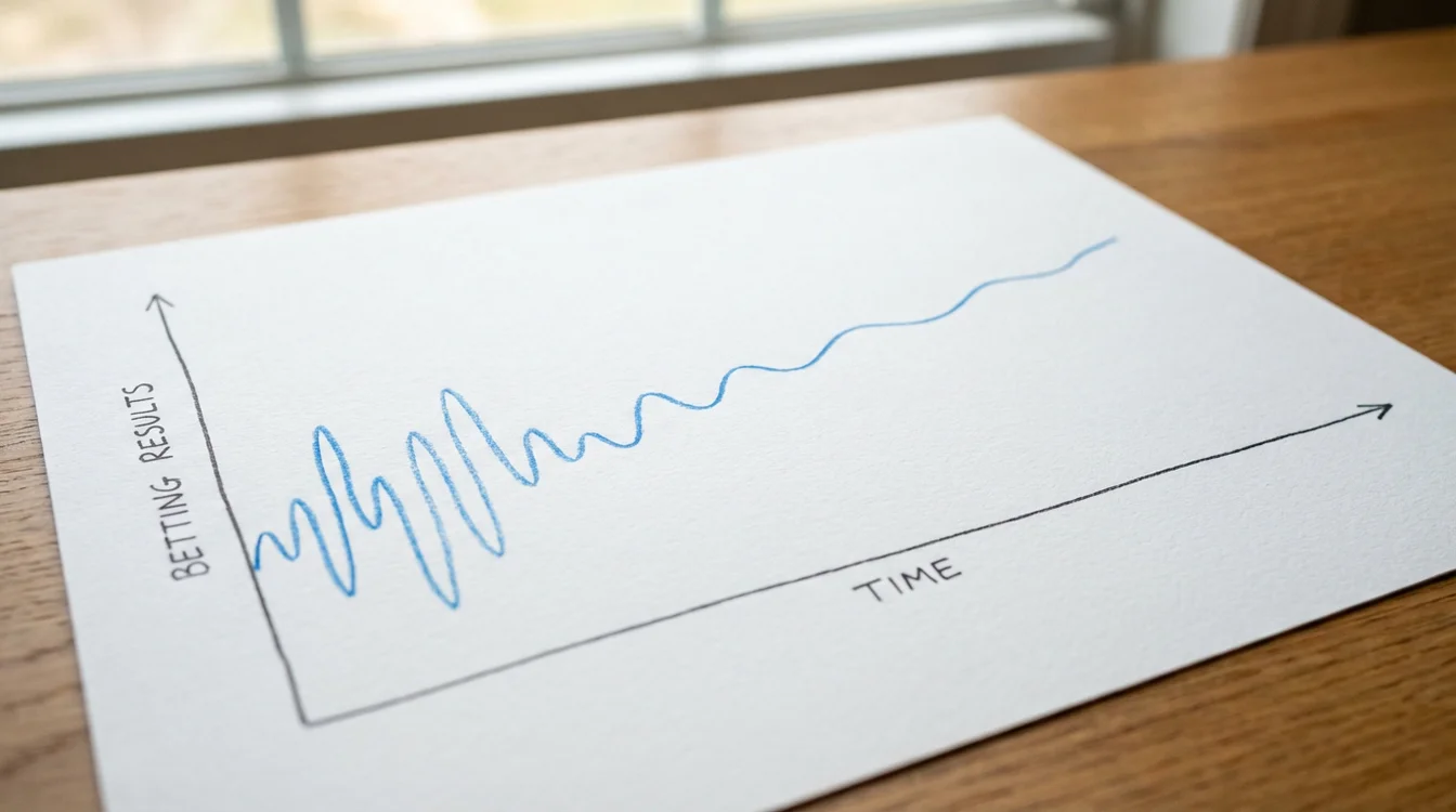 Gráfico mostrando convergência de resultados à medida que o número de apostas aumenta